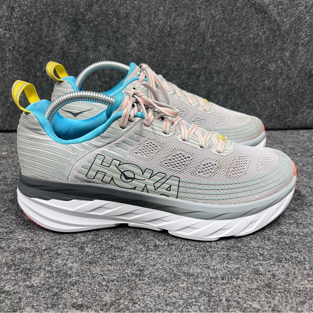 Hoka Women's Gray and Orange Running Shoes - Picture 4 of 12